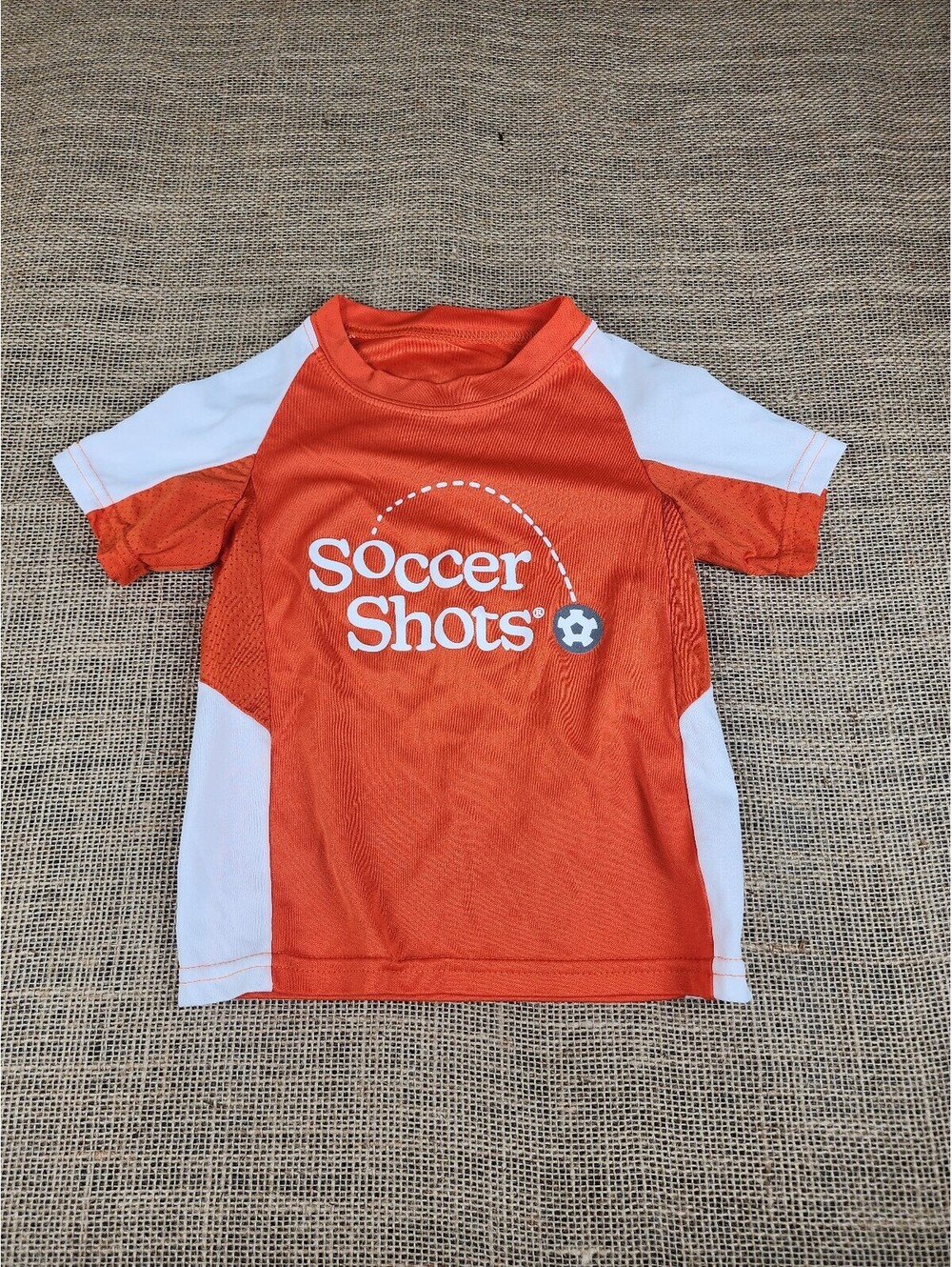 Youth Soccer Shots Orange and White Athletic Shirt Size XXS